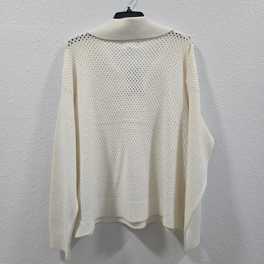 Universal Thread White Knit Half Zip Pullover Sweater XXL Cozy Warm Casual - Picture 13 of 13